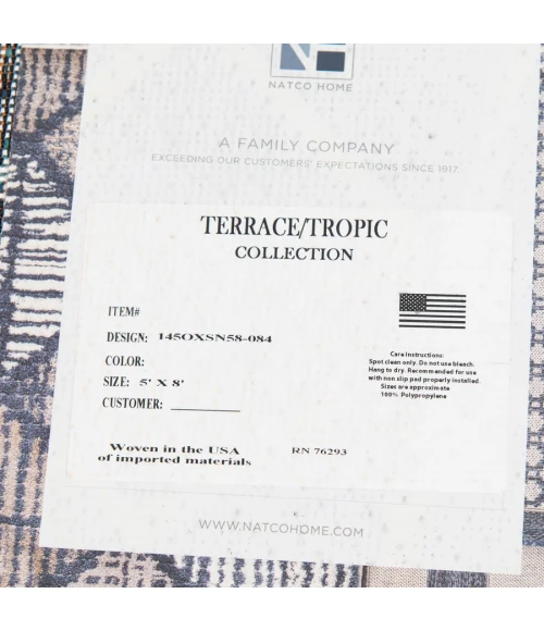 Loomaknoti Tecopa Tenavon Blue/White ETR17BWH60 6 ft. 7” X 9 ft. 2” Rectangle Rug