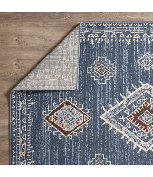 Loomaknoti Alsbrooke Temarnie Blue/Cream EA007 7 ft. 10 in. X 9 ft. 10 in. Rectangle Rug