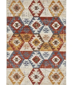 Loomaknoti Alsbrooke Bradin Cream/Orange EA003 5 ft. 3 in. X 7 ft. 3 in. Rectangle Rug