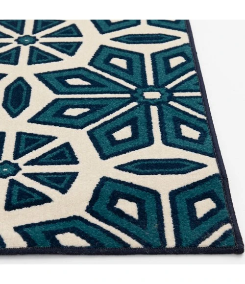 Loomaknoti Tecopa Vensley Blue/White ETR14BWH85 9 ft. 10 in. X 12 ft. 10 in. Rectangle Rug