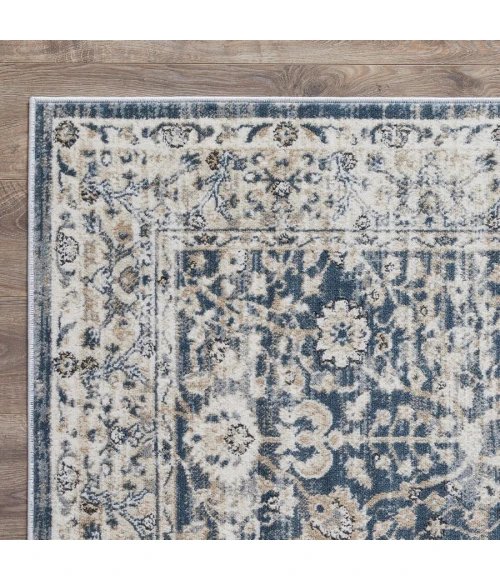 Loomaknoti Kehleigh Oviel Blue/Cream EK013 2 ft. X 3 ft. Rectangle Rug