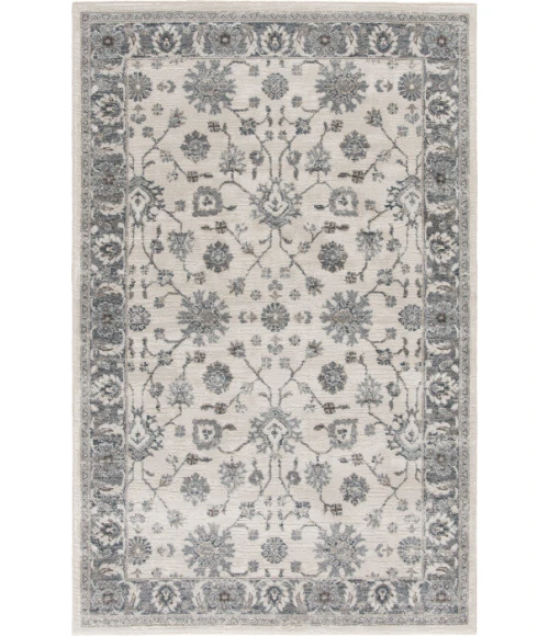 Central Oriental Erin & Ben _ Rooted Champagne/Sky Blue  Floral 7ft.10 x 9ft.10in. Rect. Rug