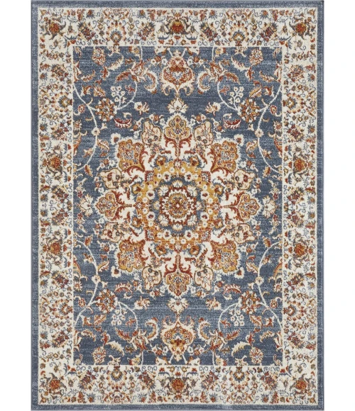 Loomaknoti Alsbrooke Amrenta Blue/Cream EA001 4 ft. X 6 ft. Rectangle Rug