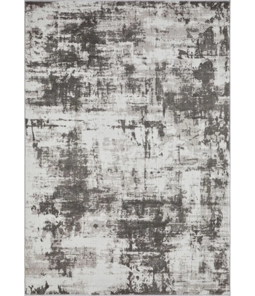 Loomaknoti Rhane Vearali Gray/Cream ER002 5 ft. 3 in. X 7 ft. 3 in. Rectangle Rug