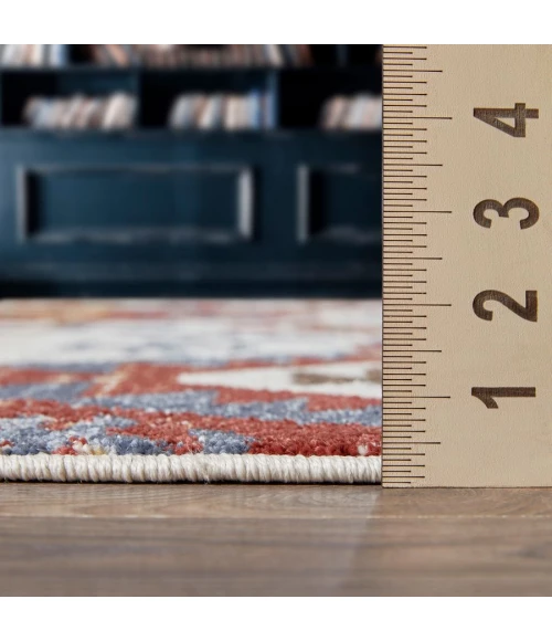 Loomaknoti Alsbrooke Bradin Cream/Orange EA003 4 ft. X 6 ft. Rectangle Rug