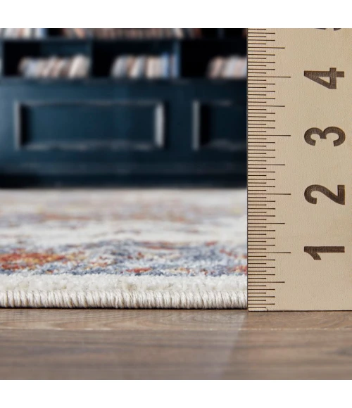 Loomaknoti Alsbrooke Amrenta Cream/Blue EA001 9 ft. 10 in. X 12 ft. 10 in. Rectangle Rug
