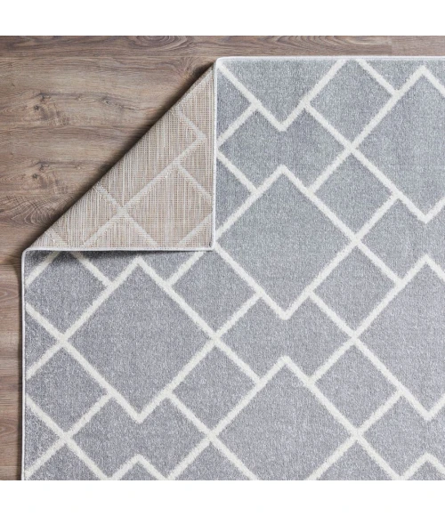 Loomaknoti Kissandrah Bleyana Gray/Cream EKI004 4 ft. X 6 ft. Rectangle Rug
