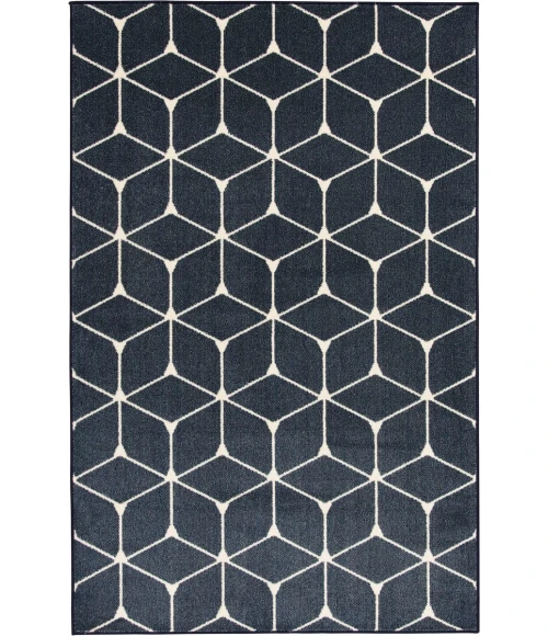 Loomaknoti Tecopa Shamid Blue/White ETR09BWH55 5 ft. 3” X 7 ft. 3” Rectangle Rug