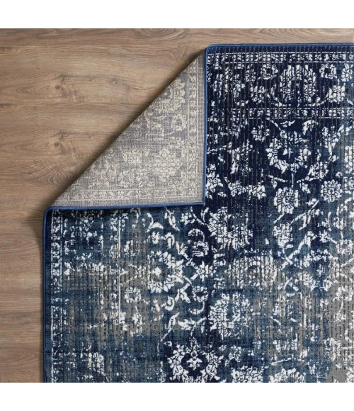 Loomaknoti Aysal Alazah Blue/Cream EAY001 3 ft. 3 in. X 5 ft. 3 in. Rectangle Rug