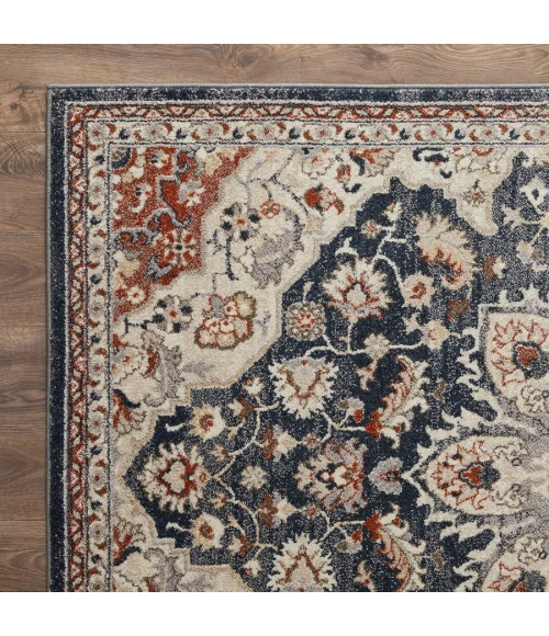 Loomaknoti Malanie Charler Blue/Beige EM002 4 ft. X 6 ft. Rectangle Rug