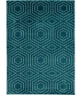 Loomaknoti Tecopa Kaharie Teal/White ETR21TEW65 7 ft. 10 in. X 9 ft. 10 in. Rectangle Rug