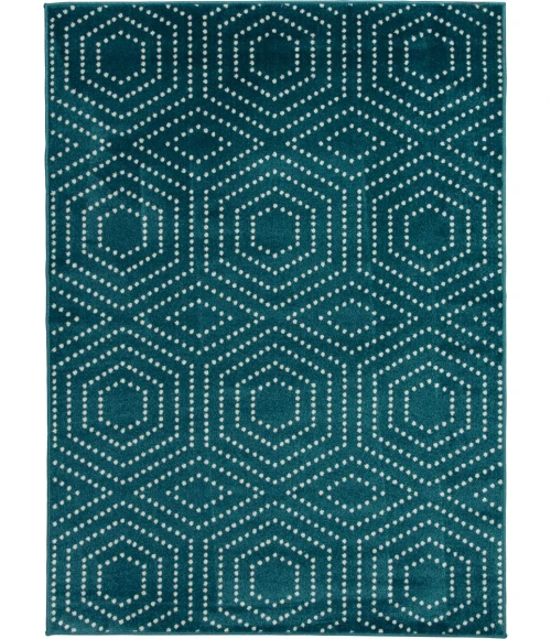 Loomaknoti Tecopa Kaharie Teal/White ETR21TEW65 7 ft. 10 in. X 9 ft. 10 in. Rectangle Rug