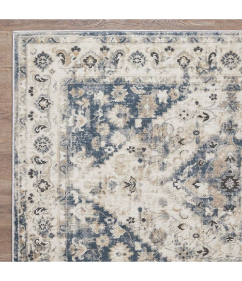 Loomaknoti Kehleigh Zofionz Blue/Cream EK004 7 ft. 10 in. X 9 ft. 10 in. Rectangle Rug