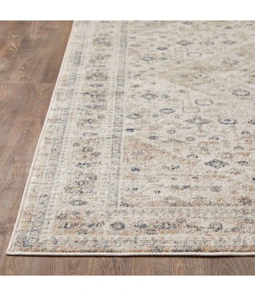 Loomaknoti Kehleigh Abrem Cream/Blue EK003 6 ft. 7 in. X 9 ft. 2 in. Rectangle Rug