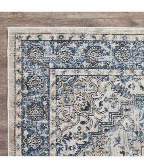 Loomaknoti Kehleigh Avalie Blue/Cream EK017 2 ft. X 3 ft. Rectangle Rug
