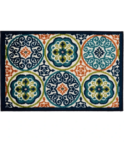 Loomaknoti Tecopa Nerleno Blue/Orange ETR01MI50 4 ft.  X 6 ft.  Rectangle Rug