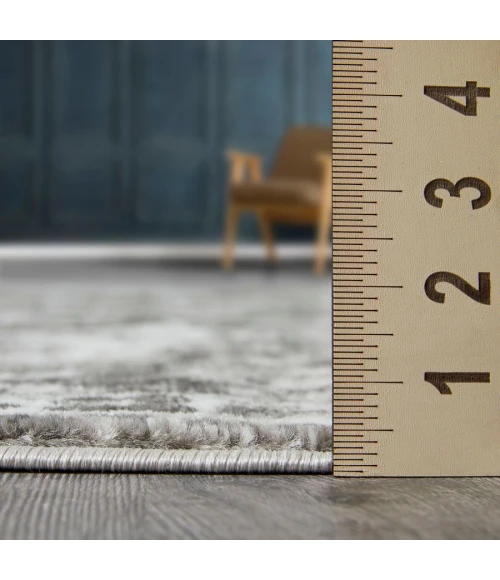 Loomaknoti Rhane Alemern Gray/Cream ER019 3 ft. 3” X 5 ft. 3” Rectangle Rug