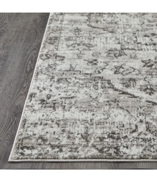 Loomaknoti Rhane Alemern Gray/Cream ER019 3 ft. 3” X 5 ft. 3” Rectangle Rug