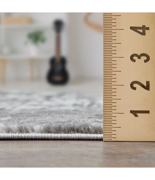 Loomaknoti Rhane Vailin Gray/Cream ER001 2 ft. X 6 ft. 7 in. Rectangle Rug