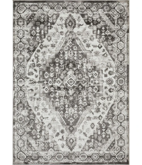 Loomaknoti Rhane Adleigh Cream/Gray ER012 5 ft. 3” X 7 ft. 3” Rectangle Rug