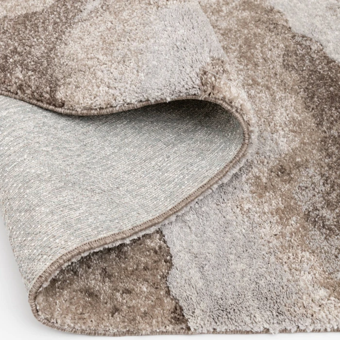 Central Oriental Structures Mink/Java Abstract 7ft.10in. x 9ft.10in. Rect. Rug
