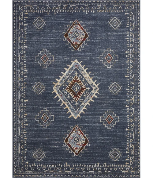 Loomaknoti Alsbrooke Temarnie Blue/Cream EA007 7 ft. 10 in. X 9 ft. 10 in. Rectangle Rug