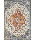Loomaknoti Alsbrooke Kapirah Cream/Blue EA008 4 ft. X 6 ft. Rectangle Rug