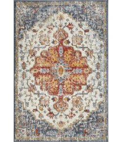 Loomaknoti Alsbrooke Kapirah Cream/Blue EA008 4 ft. X 6 ft. Rectangle Rug
