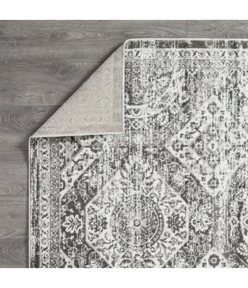 Loomaknoti Rhane Alvezi Gray/Cream ER017 5 ft. 3” X 7 ft. 3” Rectangle Rug
