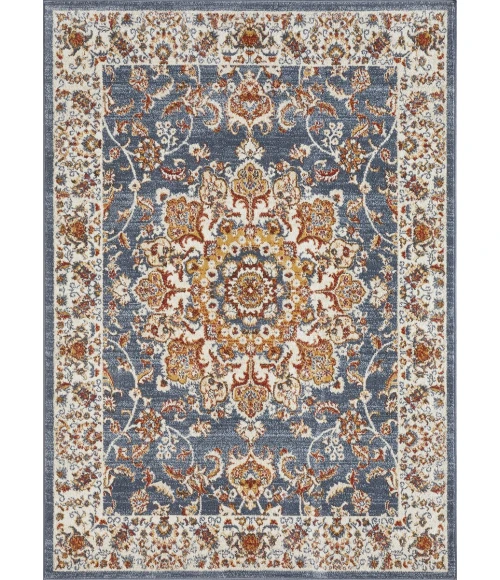 Loomaknoti Alsbrooke Amrenta Blue/Cream EA001 5 ft. 3 in. X 7 ft. 3 in. Rectangle Rug