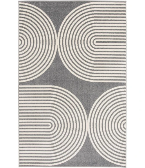 Loomaknoti Tecopa Milburm Gray/White ETR05GRW60 6 ft. 7” X 9 ft. 2” Rectangle Rug