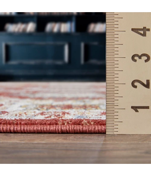Loomaknoti Alsbrooke Delary Orange/Cream EA005 9 ft. 10 in. X 12 ft. 10 in. Rectangle Rug