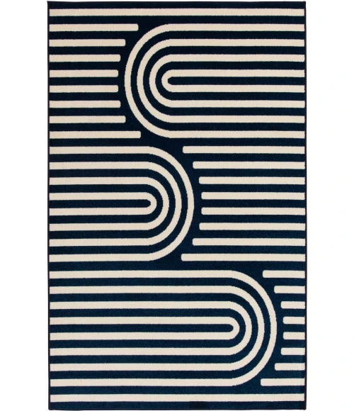 Loomaknoti Tecopa Sedvick Blue/White ETR06BWH55 5 ft. 3” X 7 ft. 3” Rectangle Rug