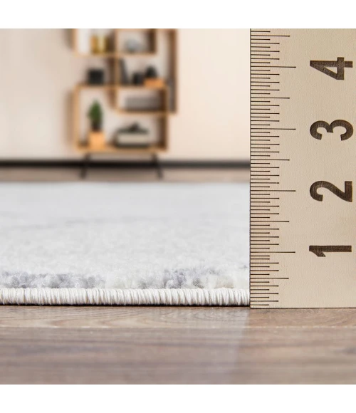 Loomaknoti Kissandrah Bennita Cream/Gray EKI006 4 ft. X 6 ft. Rectangle Rug