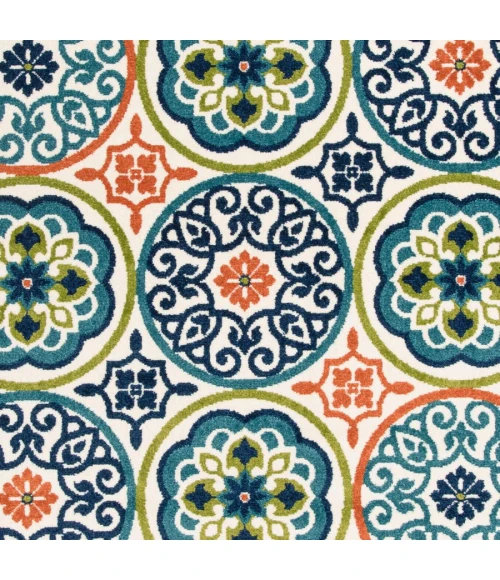 Loomaknoti Tecopa Nerleno Blue/Orange ETR01MI50 4 ft.  X 6 ft.  Rectangle Rug