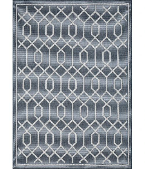 Loomaknoti Breyleigh Chendler Blue/Cream EB001 4 ft. X 6 ft. Rectangle Rug