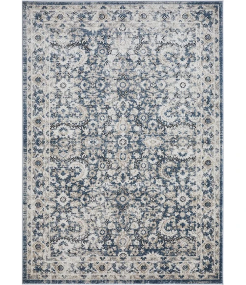 Loomaknoti Kehleigh Otindas Blue/Cream EK010 5 ft. 3 in. X 7 ft. 3 in. Rectangle Rug