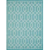 Loomaknoti Breyleigh Chendler Teal/Cream EB001 5 ft. 3 in. X 7 ft. 3 in. Rectangle Rug