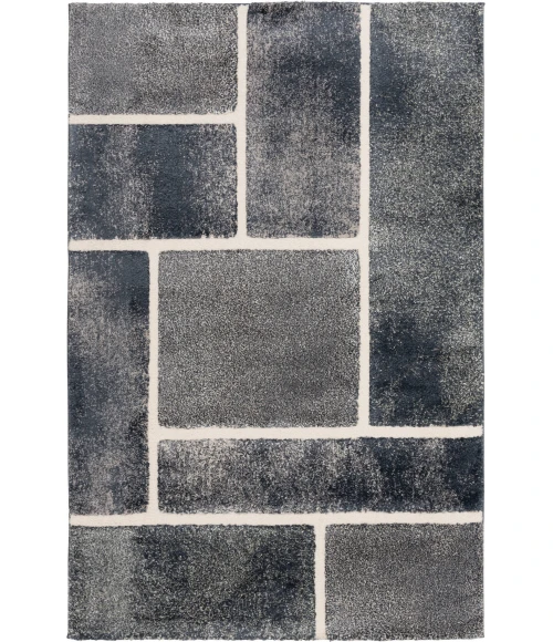 Central Oriental Stonington Denim/Zinc Geometric 5ft. x 7ft.6in. Rect. Rug