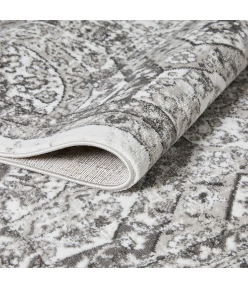 Loomaknoti Rhane Alvezi Gray/Cream ER017 9 ft. 10 in. X 12 ft. 10 in. Rectangle Rug