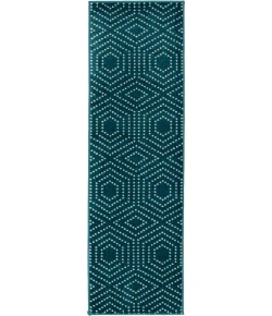 Loomaknoti Tecopa Kaharie Teal/White ETR21TEW12 2 ft. 3 in. X 7 ft. 6 in. Rectangle Rug
