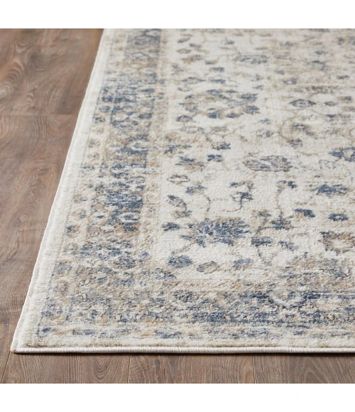 Loomaknoti Kehleigh Adrean Cream/Blue EK008 9 ft. 10 in. X 12 ft. 10 in. Rectangle Rug