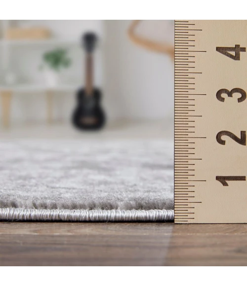 Loomaknoti Rhane Vaild Gray/Cream ER006 6 ft. 7 in. X 9 ft. 2 in. Rectangle Rug