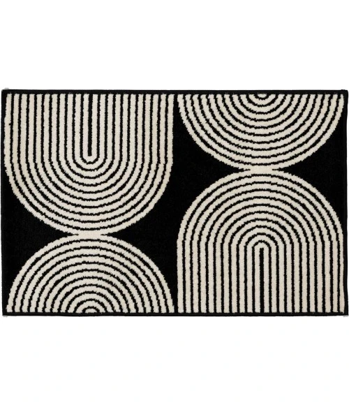 Loomaknoti Tecopa Milburm Black/White ETR05BLW20 3 ft. 3” X 5 ft. 3” Rectangle Rug