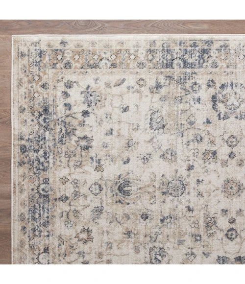 Loomaknoti Kehleigh Adrean Cream/Blue EK008 9 ft. 10 in. X 12 ft. 10 in. Rectangle Rug