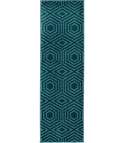 Loomaknoti Tecopa Kaharie Teal/White ETR21TEW12 2 ft. 3 in. X 7 ft. 6 in. Rectangle Rug