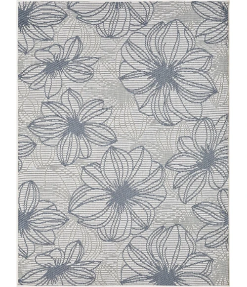 Loomaknoti Breyleigh Cerimia Cream/Blue EB007 5 ft. 3 in. X 7 ft. 3 in. Rectangle Rug