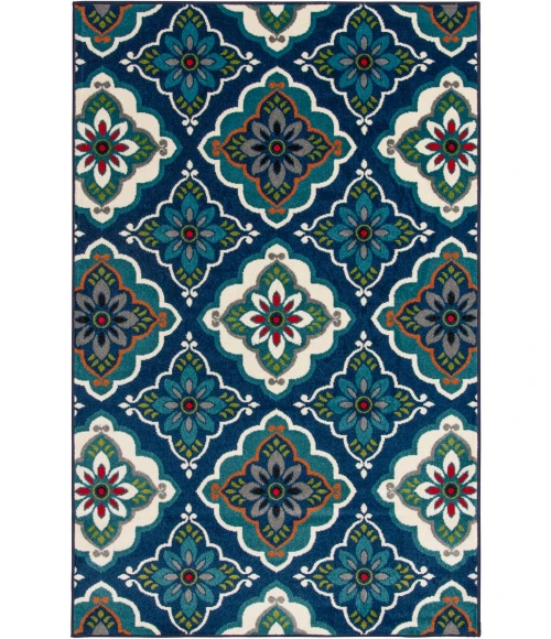 Loomaknoti Tecopa Turberry Blue/White ETR16BWH08 2 ft.  X 3 ft.  Rectangle Rug