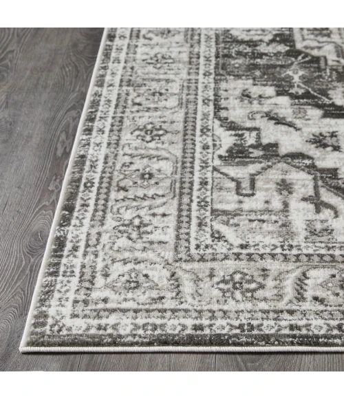 Loomaknoti Rhane Alvner Gray/Cream ER018 9 ft. 10 in. X 12 ft. 10 in. Rectangle Rug