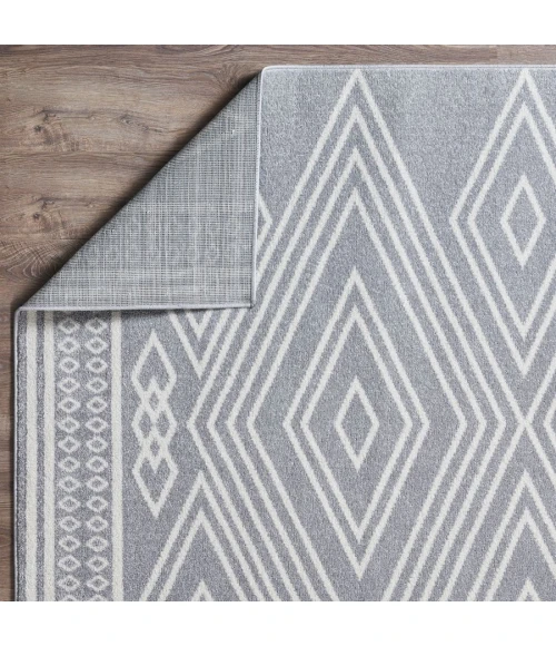 Loomaknoti Kissandrah Bayrend Gray/Cream EKI005 3 ft. 3 in. X 5 ft. 3 in. Rectangle Rug